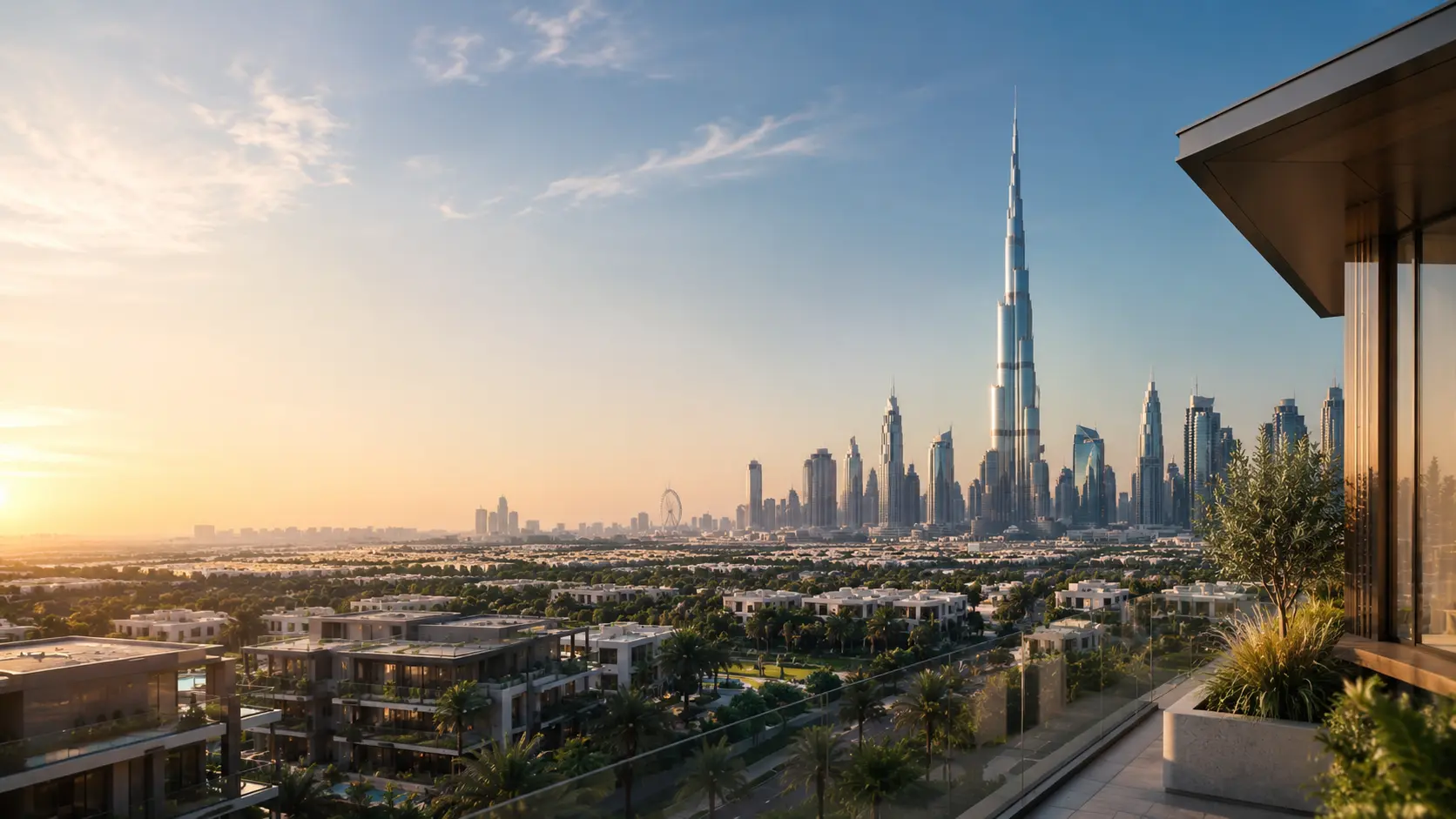 Dubai skyline at dusk